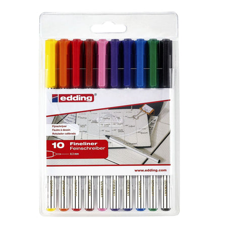 Edding - Fineliner 89/10 fein sortiert Blister mit 10 Stück