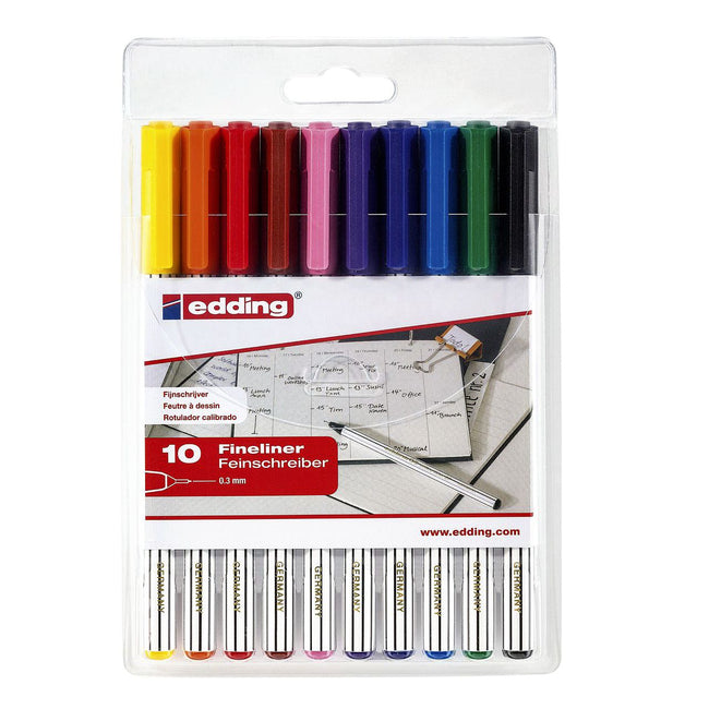 Edding - Fineliner 89/10 fein sortiert Blister mit 10 Stück