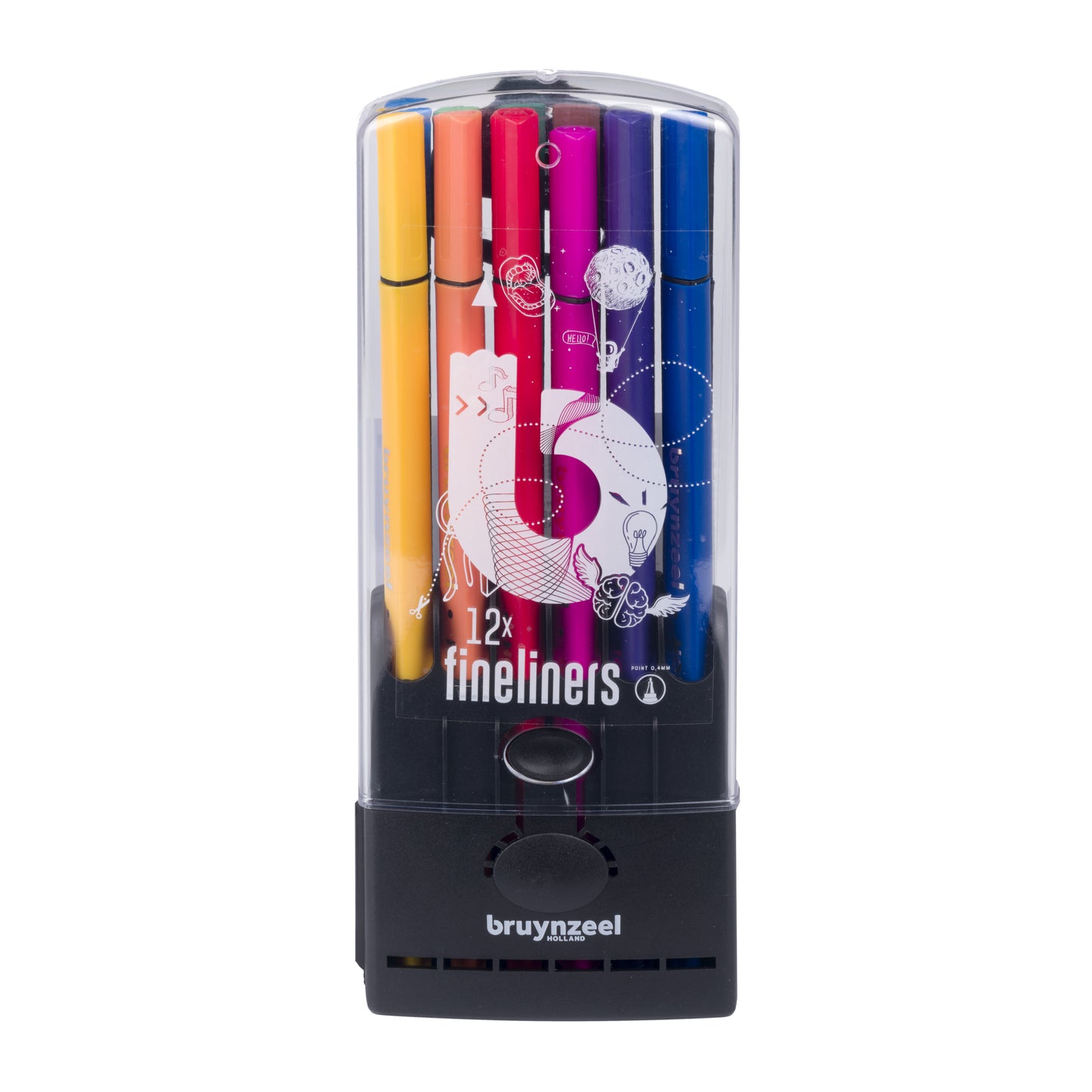 Bruynzeel – Fineliner-Federmäppchen mit 12 Farben