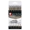 Sakura -  Fineliner pigma micron 6 stuks met brushpen