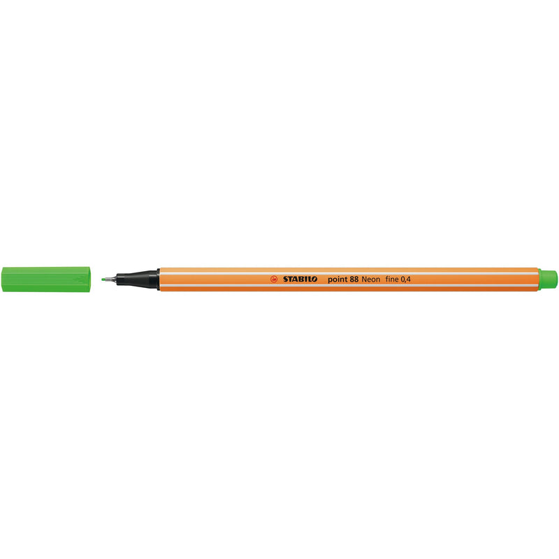 STABILO - Fineliner-Punkt 88/033 feines Neongrün | 10 Stück