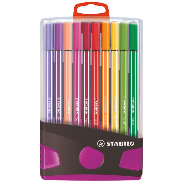 Stabilo - Filzstift 68/20 ColorParade in Anthrazit/Rosa Etui M ass 20St