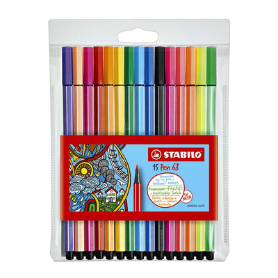 STABILO - Filzstift 68/15 medium sortiertes Etui mit 10+5 Neonfarben