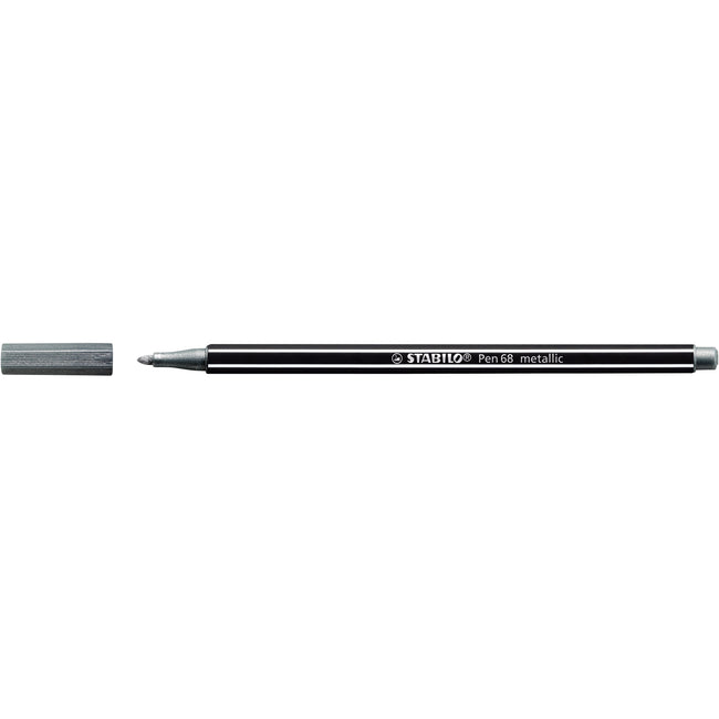 Stabilo - Filzstift 68/805 medium metallic silber | 10 Stück