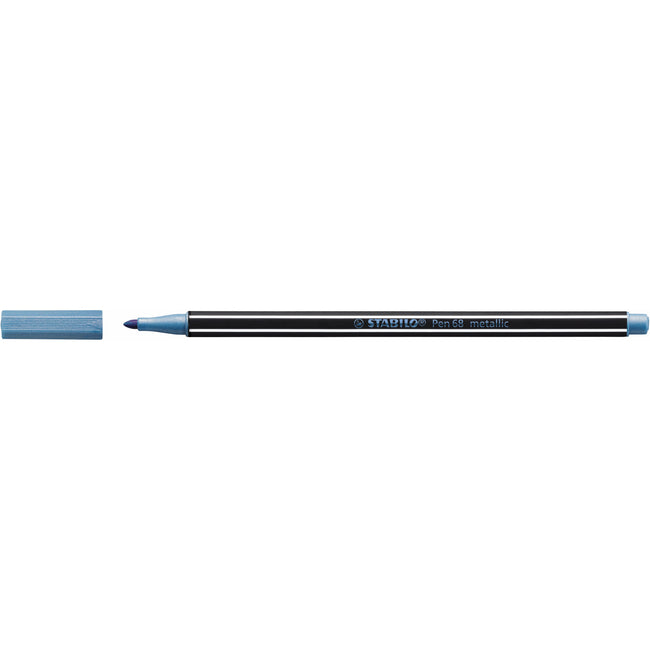 Stabilo - Filzstift 68/841 mittel metallic blau | 10 Stück