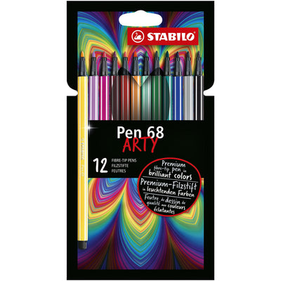 STABILO - Filzstift 68/12 Arty Medium, sortiert, Etui mit 12 Stück