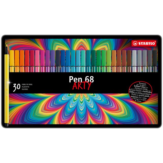 STABILO - Filzstift 68/30 Arty Medium, sortierte Dose mit 30 Stück