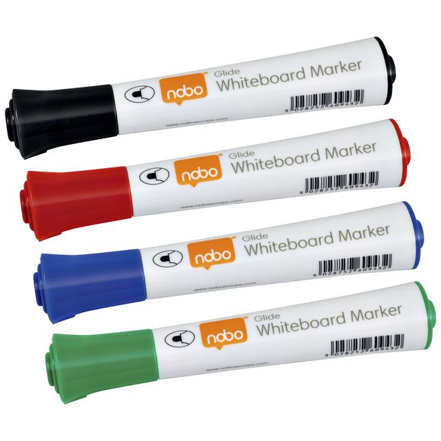 Nobo - Whiteboardmarker Glide rund sortiert 3mm 4St
