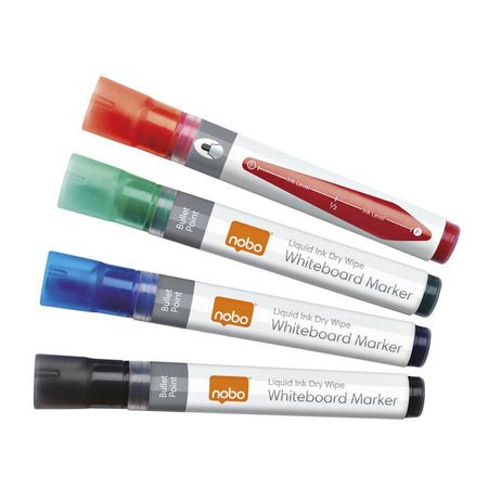 Nobo - Whiteboardmarker Flüssigtinte rund sortiert 3mm 4St