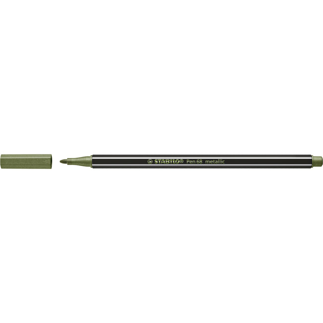 Stabilo - Filzstift Pen 68/843 medium metallic hellgrün | 10 Stück