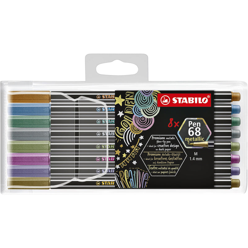 Stabilo - Filzstift 68/8 medium metallic sortiert im 8er-Etui