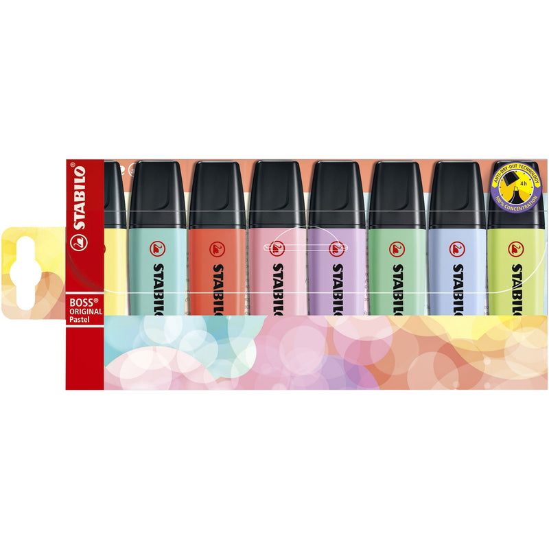 Stabilo - Textmarker BOSS Original 70/8 Pastell, sortiert, Karton mit 8 Stück