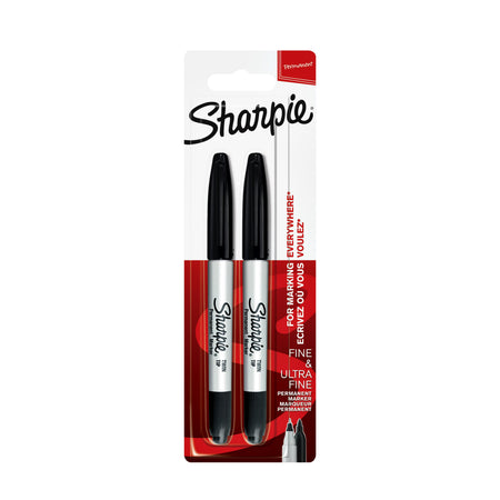 Sharpie - Filzstift rund Twin Tip ultrafein fein schwarz 2 Stück