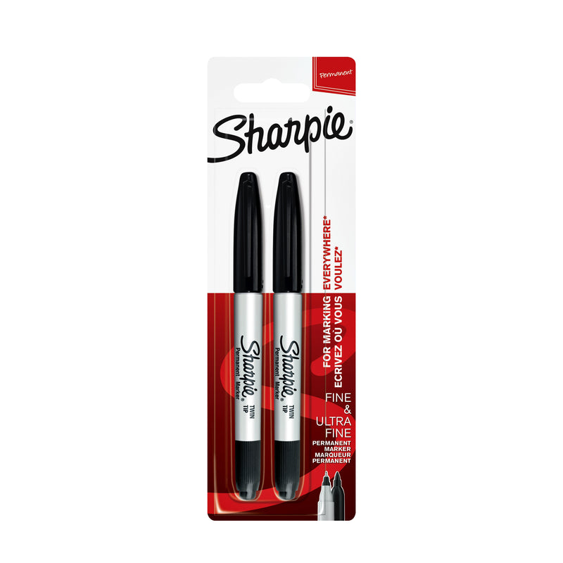 Sharpie - Filzstift rund Twin Tip ultrafein fein schwarz 2 Stück