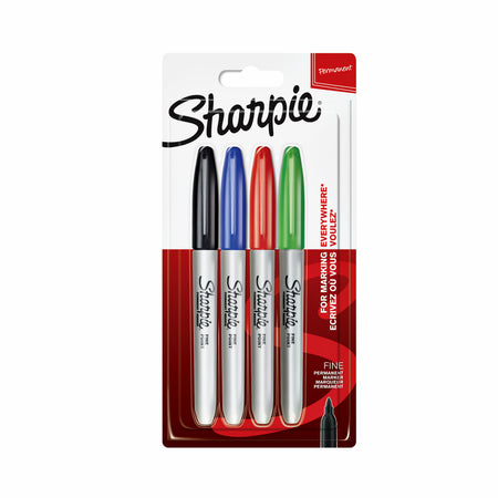 Sharpie – Filzstift, dh runde, feine, sortierte Blisterpackung mit 4 Stück