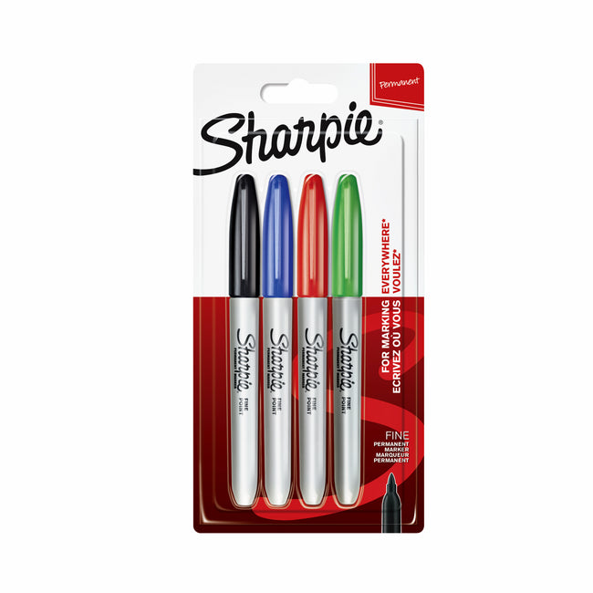 Sharpie – Filzstift, dh runde, feine, sortierte Blisterpackung mit 4 Stück