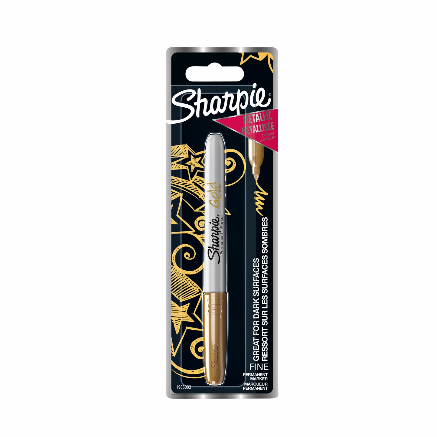Sharpie – Filzstift, runder feiner Metallic-Gold-Blister, 1 Stück