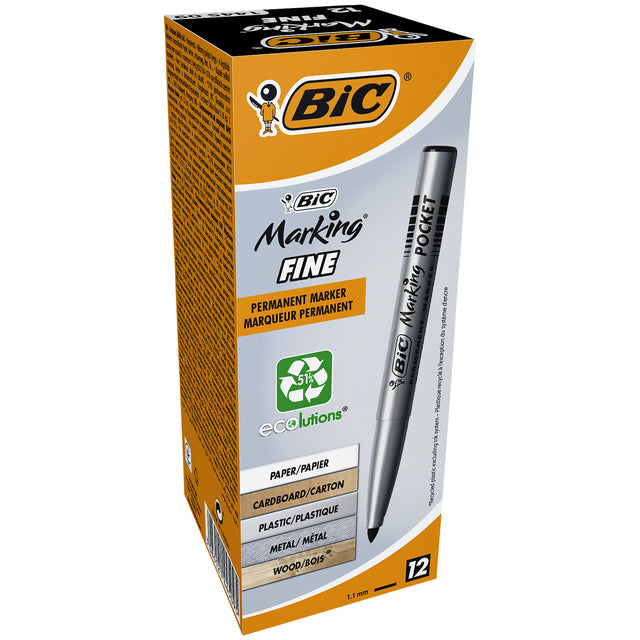 Bic - Filzstift 1445 ecolutions rund fein schwarz | 12 Stück