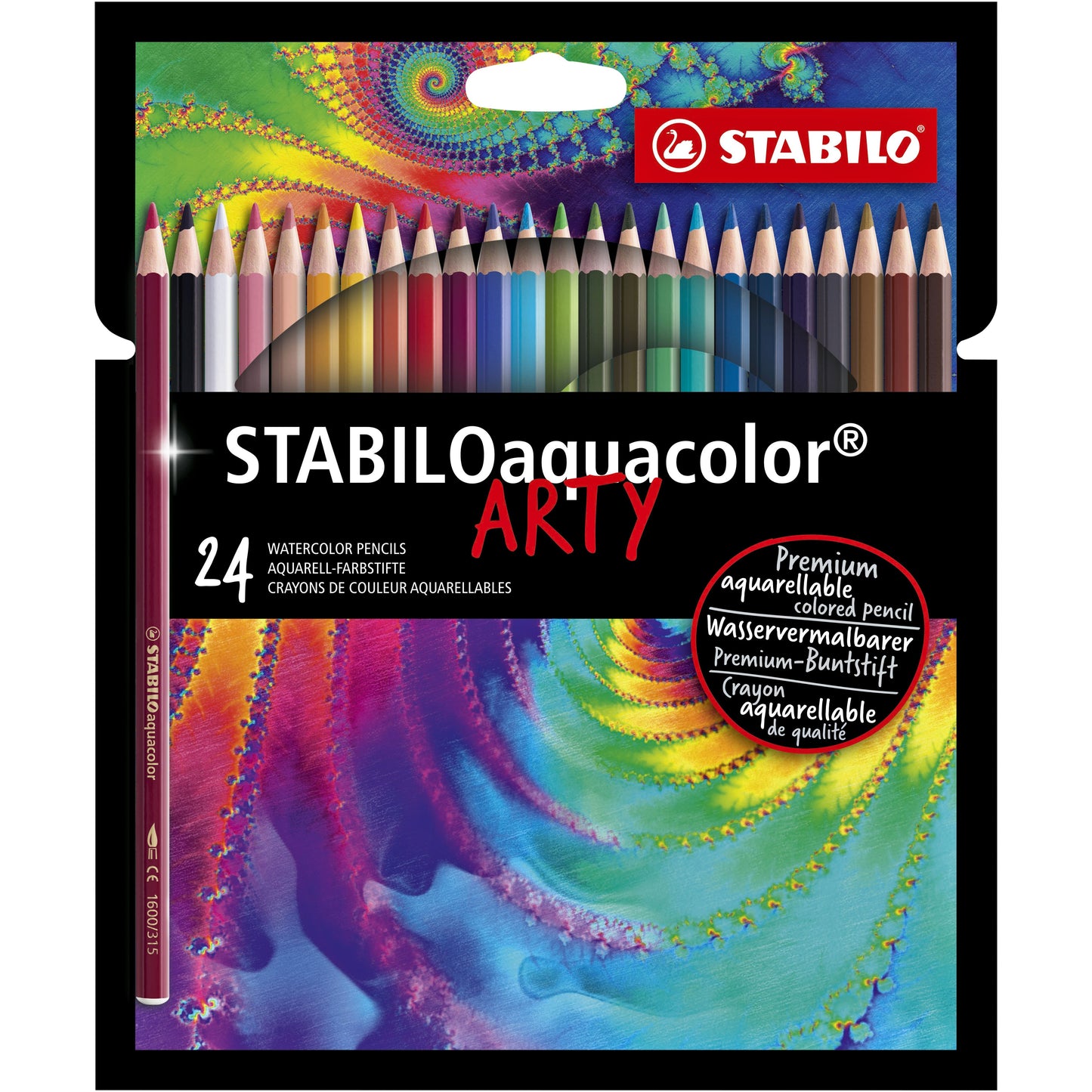 STABILO - Buntstifte 1624 aquacolor Arty, sortiertes Federmäppchen mit 24 Teilen