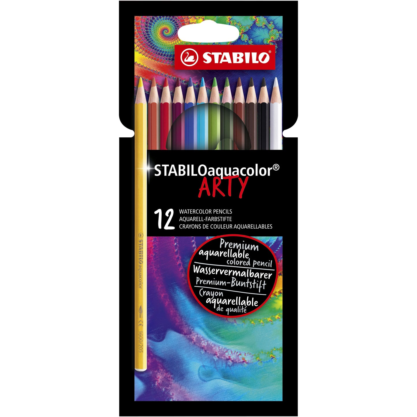 Stabilo - Buntstifte 1624 aquacolor Arty sortiertes Federmäppchen mit 12 Stück