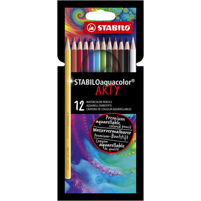 Stabilo - Buntstifte 1624 aquacolor Arty sortiertes Federmäppchen mit 12 Stück