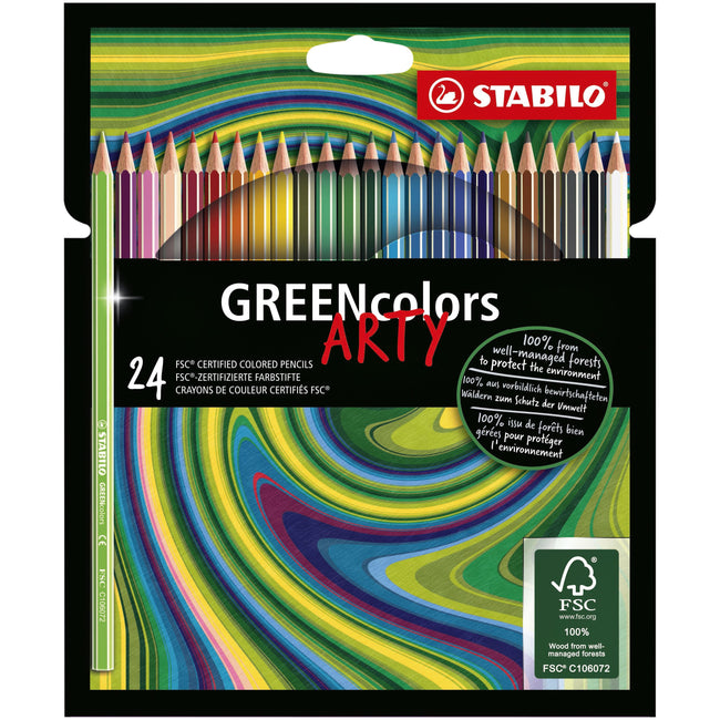 STABILO - Buntstifte 6019 GREENcolors Arty sortiertes Federmäppchen mit 24 Teilen