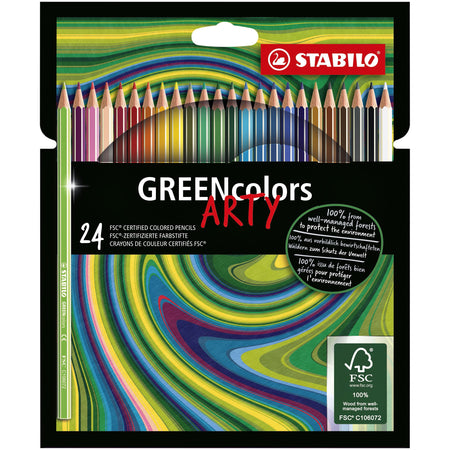 STABILO - Buntstifte 6019 GREENcolors Arty sortiertes Federmäppchen mit 24 Teilen