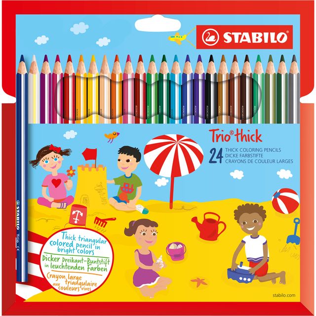 STABILO - Buntstifte 203 Trio dicker, sortierter Blister mit 24 Stück