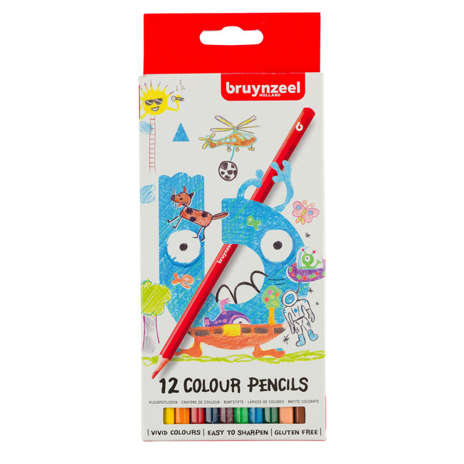 Bruynzeel Kids – Buntstifte für Kinder, Blisterpackung mit 12 Stück, sortiert