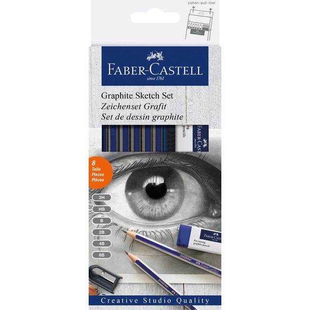 Faber Castell - Bleistift Faber-Castell 6 Härtegrade inklusive Anspitzer und Radiergummi