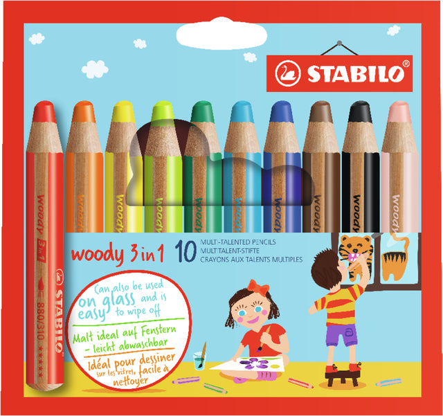 STABILO - Buntstifte 880 woody 3 in 1 sortiertes Federmäppchen à 10 Stück
