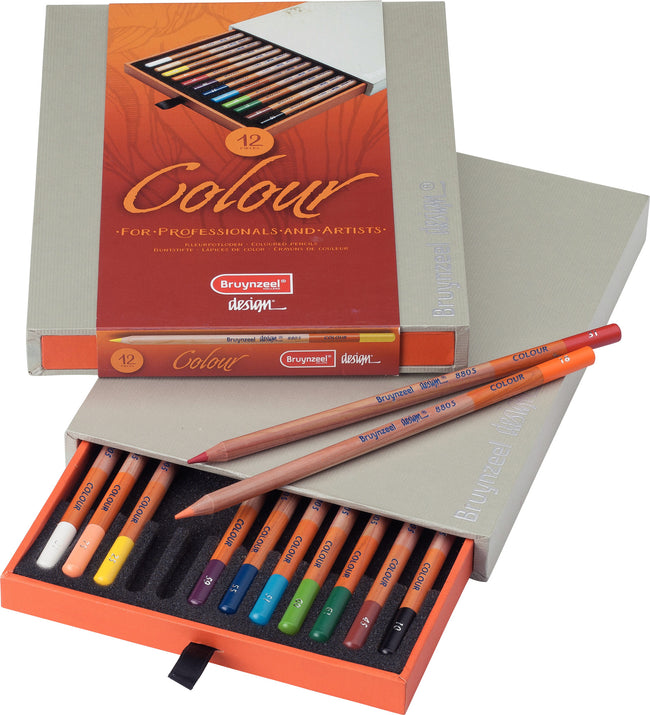 Bruynzeel – Buntstift-Design-Set mit 12 Teilen, sortiert