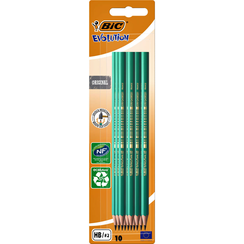 BIC - Pencil Evolution ecolutions 655 sechseckiger HB-Blister mit 10 Stück