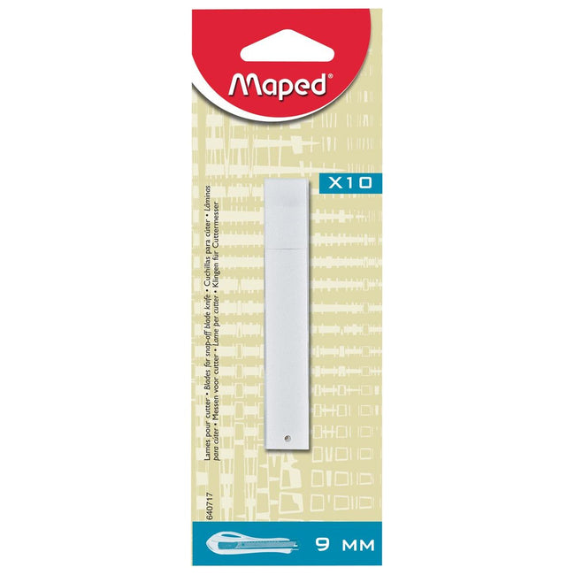 Maped - Ersatzklingen für Cuttermesser, 9 mm, Blister mit 10 Stück