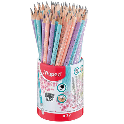 Maped - Graphitstift Black'Peps mit Radiergummitopf à 72 Stück Pastell | 72 Stück