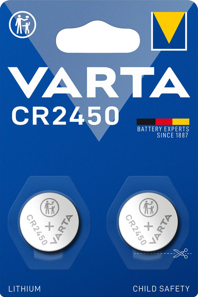 Varta - Batterie Knopfzelle CR2450 Lithium Blister à 2 Stück