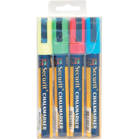 Securit - Kreidemarker mittel, Blister mit 4 Stück in verschiedenen Farben