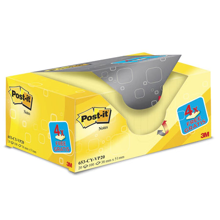 Post-it - Notizblock 653 38x51mm gelb 16 + 4 gratis
