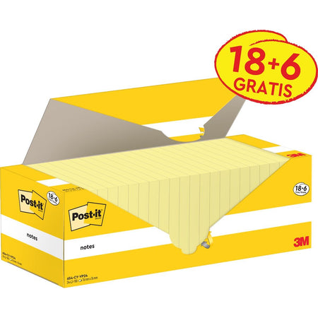 Post-it – Notizblock 654-CY, 76 x 76 mm, gelb, Vorteilspackung