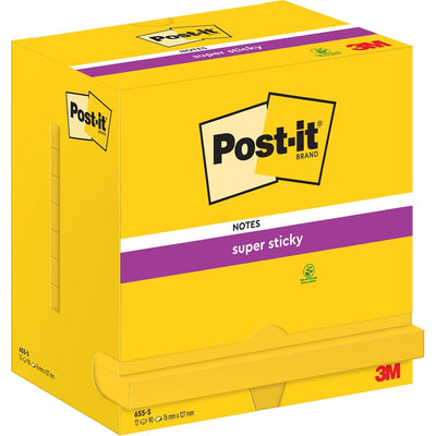 Post-it - Notizblock 655 Super Sticky 76x127mm neongelb 12 Stück