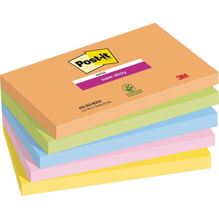 Post-it - Memopad 655 Super Sticky 76X127mm Boost 5 Stück