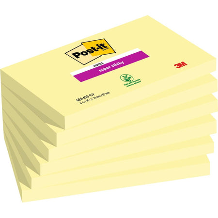 Post-it - Notizblock 655 Super Sticky 76x127mm gelb 6 Stück