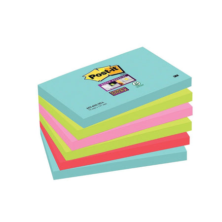 Post-it – Super Sticky Notes Cosmic, 90 Blatt, 76 x 127 mm, Packung mit 6 Blöcken