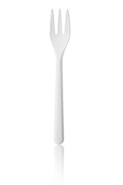 Snackgabel wiederverwendbar mit Schneide 130mm 50 Stück weiß
