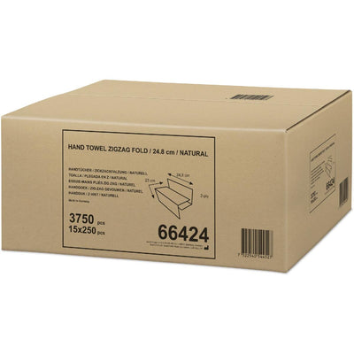 Klika - Handtuch ZZ-Faltung Natural, 250 Blatt, Packung à 15 Stück