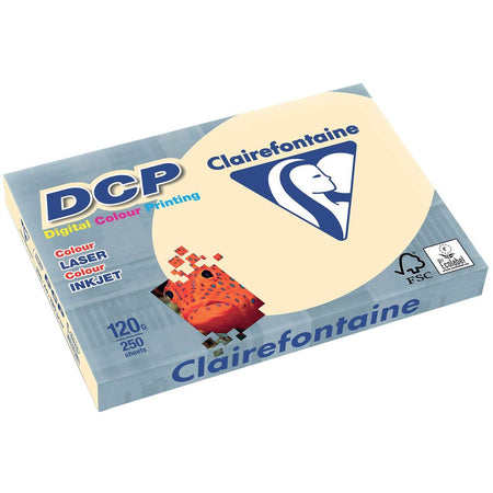 Clairefontaine - DCP Präsentationspapier A4, 120 g, Elfenbein, Packung mit 250 Blatt
