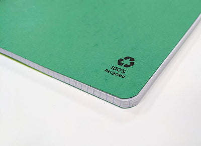 Clairefontaine - FOREVER Spiralnotizbuch, recycelt, A4, 90g, 120 Seiten, kariert 5 mm, grün