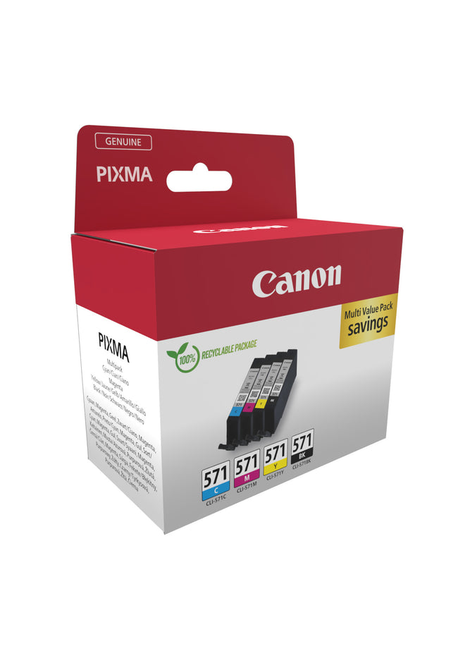 Canon - Tintenpatrone CLI-571, 345 Seiten, OEM 0386C009, 4 Farben