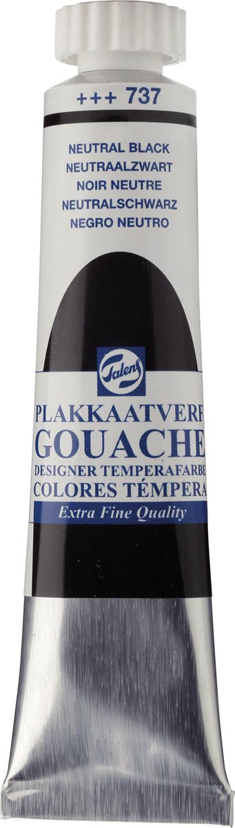 Talens - Gouache Extra Fine Tube mit 20 ml, neutrales Schwarz
