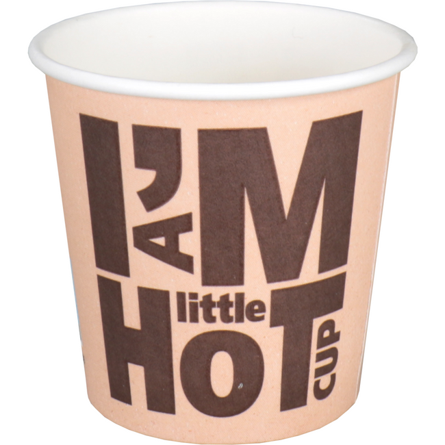 Depa - | Kaffeetasse | Ich bin eine heiße Tasse | Karton + PE | 100ml | 4oz | 60mm | braun | 1000 Stück